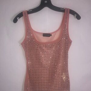 Embellished Sparkling Pink Tank Top